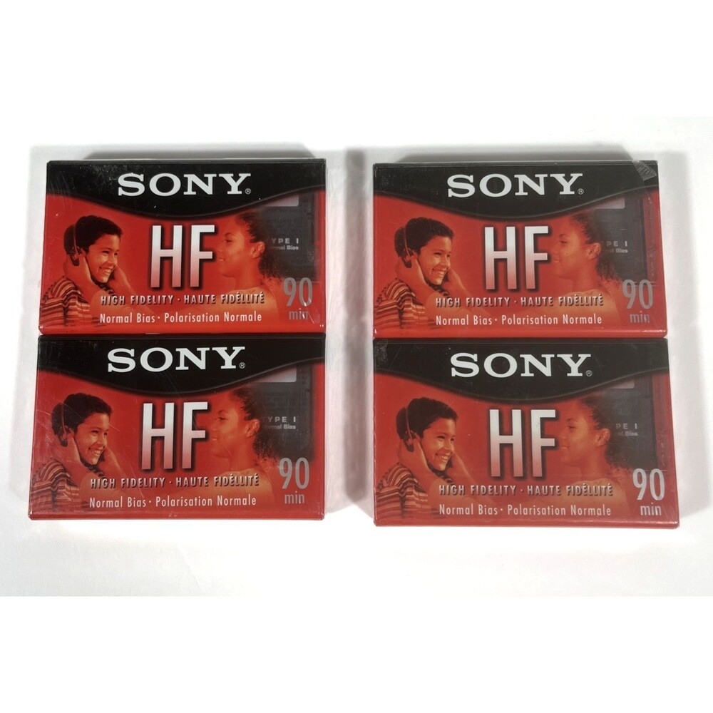 Sony HF 90 Blank Cassette Tapes 4 Pack New Sealed 90 Minute Normal Bias Audio